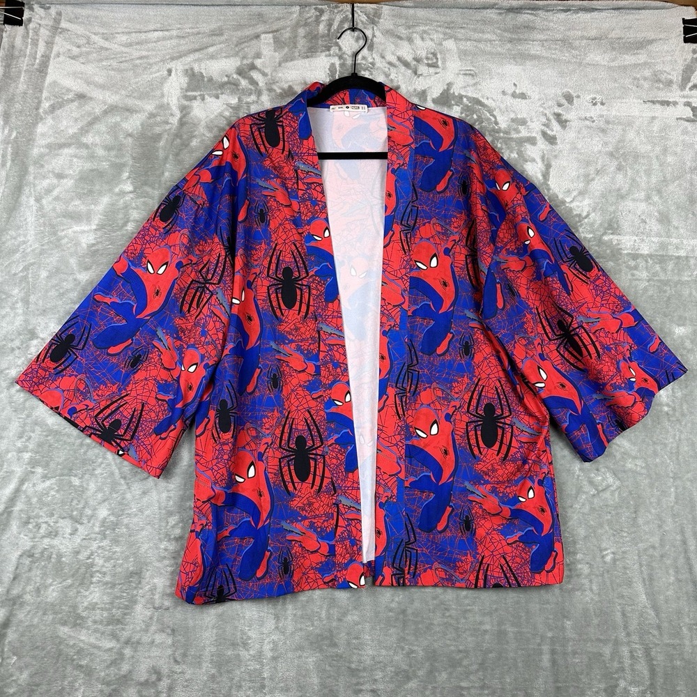 Zaful Spider-Man Happi Coat / Haori Kimono Unisex XXL Red Blue